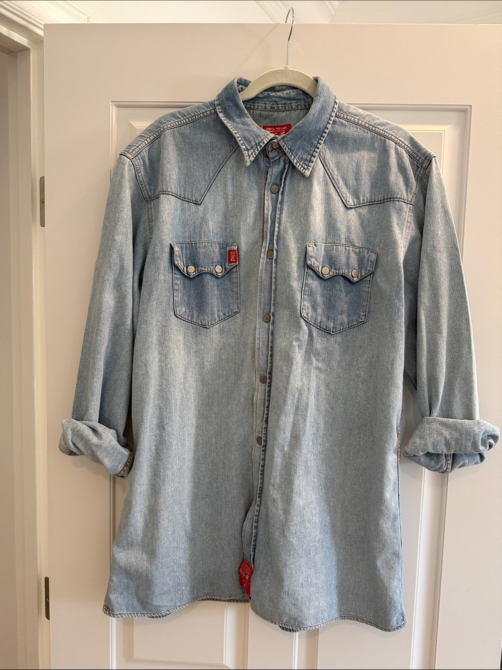 Levi's Light Wash Denim Shirt Jacket - Pale Blue